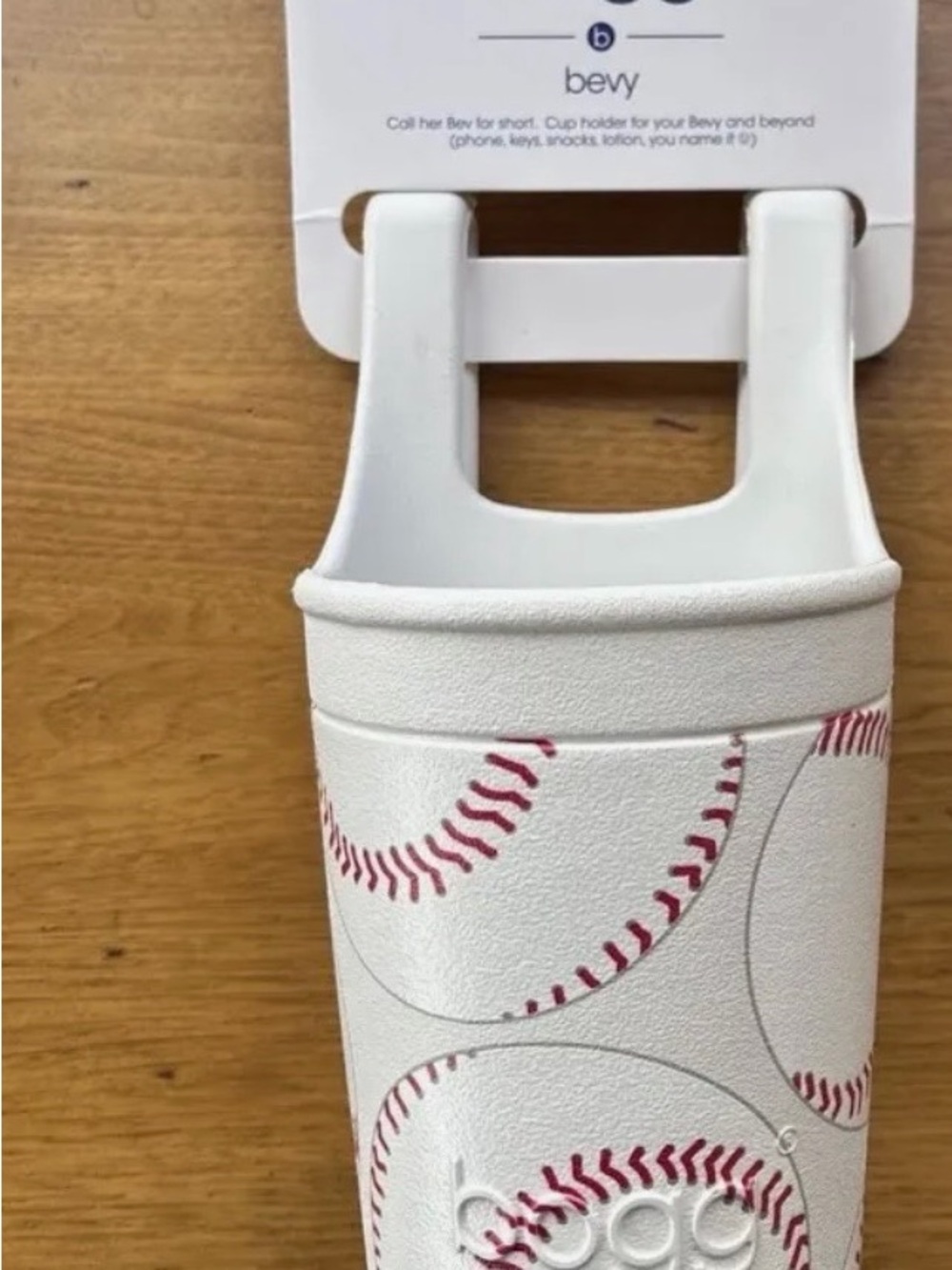 BOGG White Baseball-Print Cup Holder